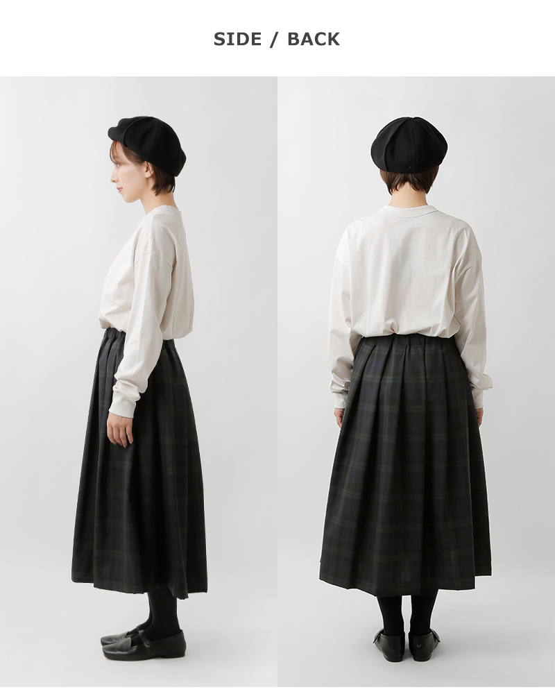 TRAVAIL MANUEL(トラバイユマニュアル)ウールトロチェックタックフレアスカート5093