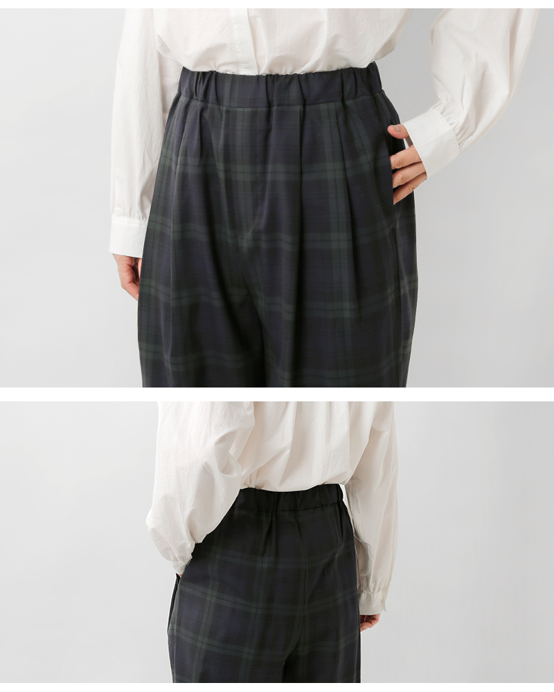 TRAVAIL MANUEL(トラバイユマニュアル)ウールトロチェック2タックトラウザーズ5094