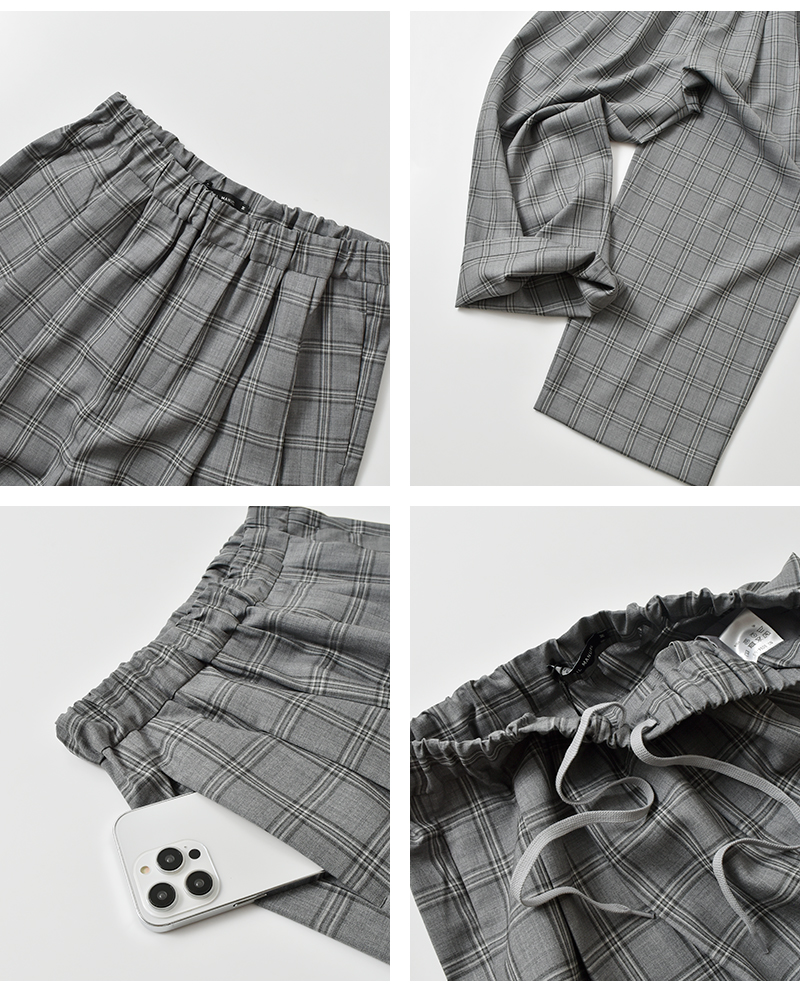 TRAVAIL MANUEL(トラバイユマニュアル)ウールトロチェック2タックトラウザーズ5094