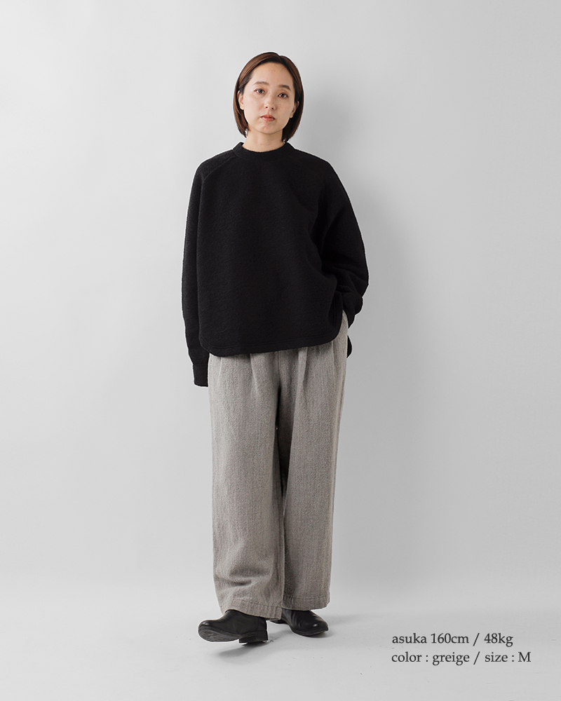 TRAVAIL MANUEL(トラバイユマニュアル)ウールリネンミルド2タックトラウザーズ5100