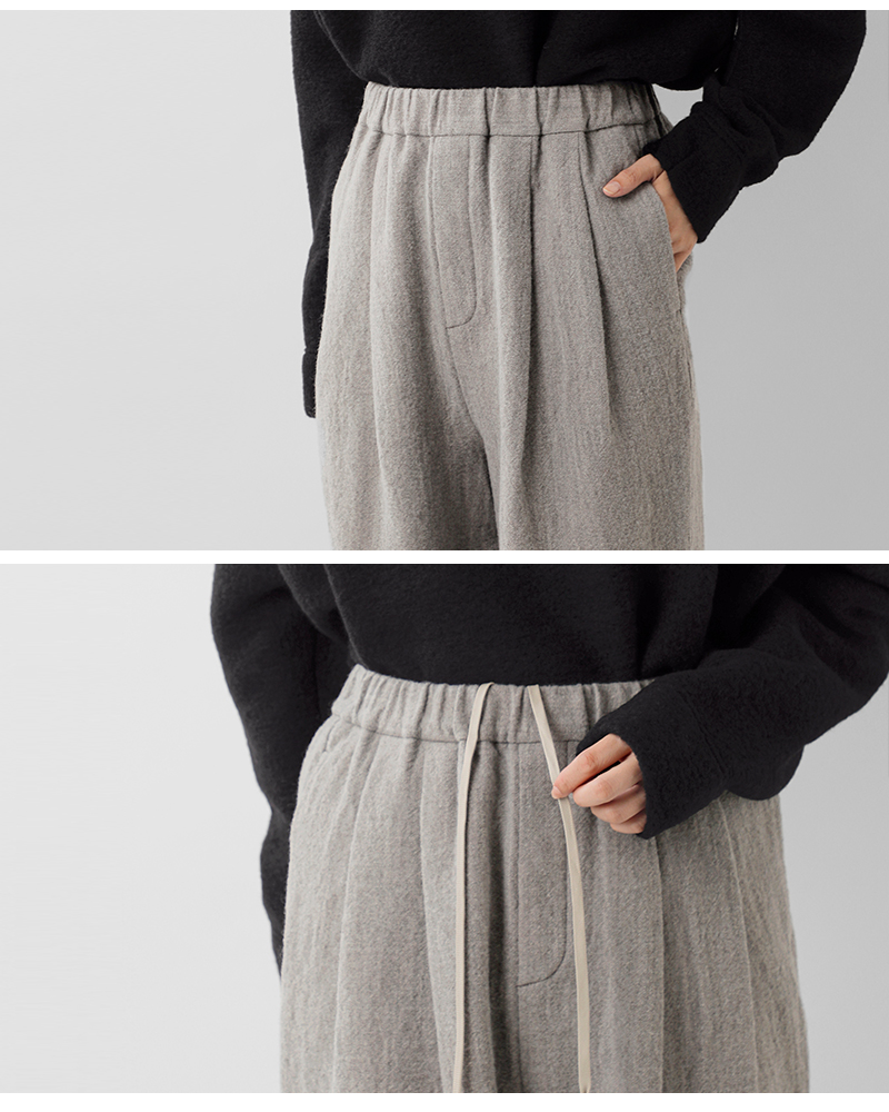 TRAVAIL MANUEL(トラバイユマニュアル)ウールリネンミルド2タックトラウザーズ5100