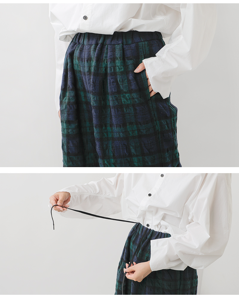 TRAVAIL MANUEL(トラバイユマニュアル)ウールコットンタータンインタックパンツ5101