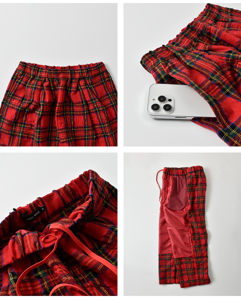 TRAVAIL MANUEL(トラバイユマニュアル)ウールコットンタータンインタックパンツ5101