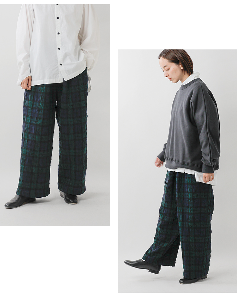 TRAVAIL MANUEL(トラバイユマニュアル)ウールコットンタータンインタックパンツ5101