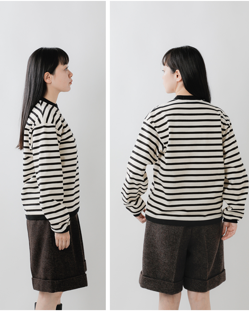 SCYE BASICS(TCx[VbNX)RbgW[W[{[_[N[lbNTVcgStripedCottonJerseyCrewNeckT-Shirth5225-23701
