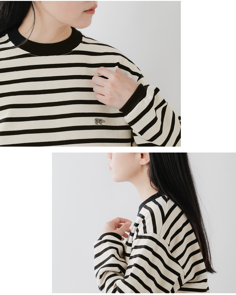 SCYE BASICS(TCx[VbNX)RbgW[W[{[_[N[lbNTVcgStripedCottonJerseyCrewNeckT-Shirth5225-23701