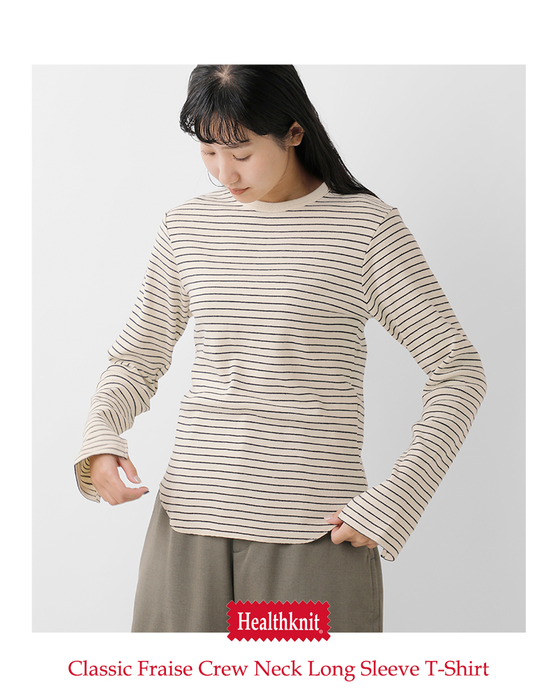 Healthknit(ヘルスニット)クラシックフライスクルーネック長袖Tシャツ53019