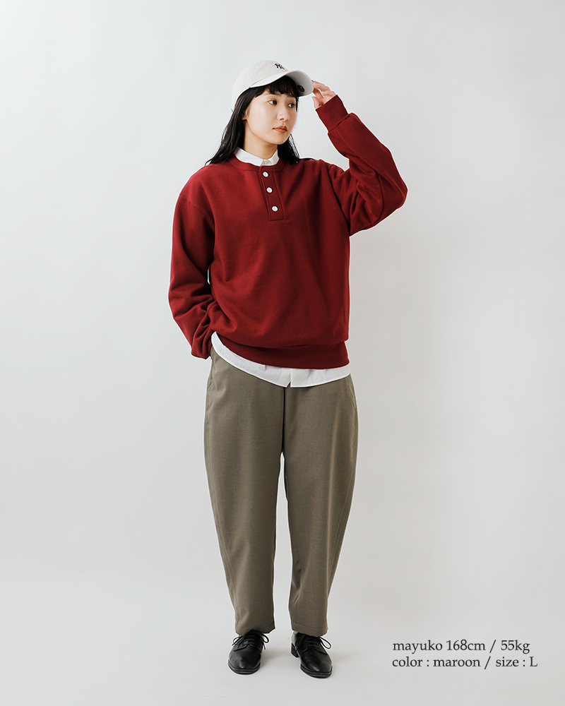 Healthknit(ヘルスニット)クラシックスウェットヘンリーネック長袖プルオーバー54005