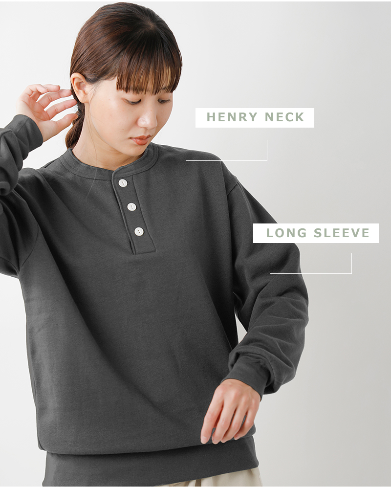 Healthknit(ヘルスニット)クラシックスウェットヘンリーネック長袖プルオーバー54005