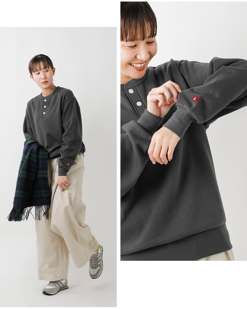 Healthknit(ヘルスニット)クラシックスウェットヘンリーネック長袖プルオーバー54005