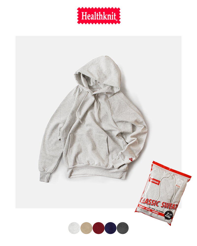 Healthknit(ヘルスニット)クラシックスウェットフーディー長袖プルオーバー54007