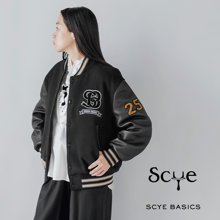 SCYE BASICS(TCx[VbNX)E[go[VeBWPbggWoolMeltonVarsityJacketh5725-63555