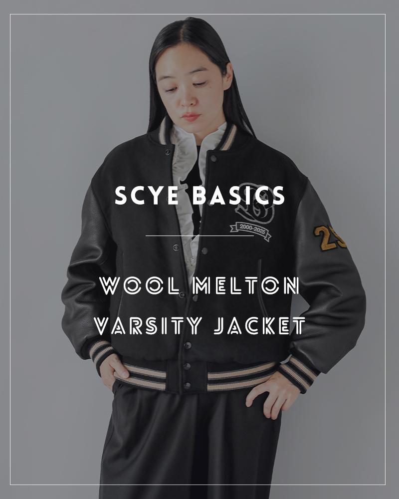 SCYE BASICS(TCx[VbNX)E[go[VeBWPbggWoolMeltonVarsityJacketh5725-63555