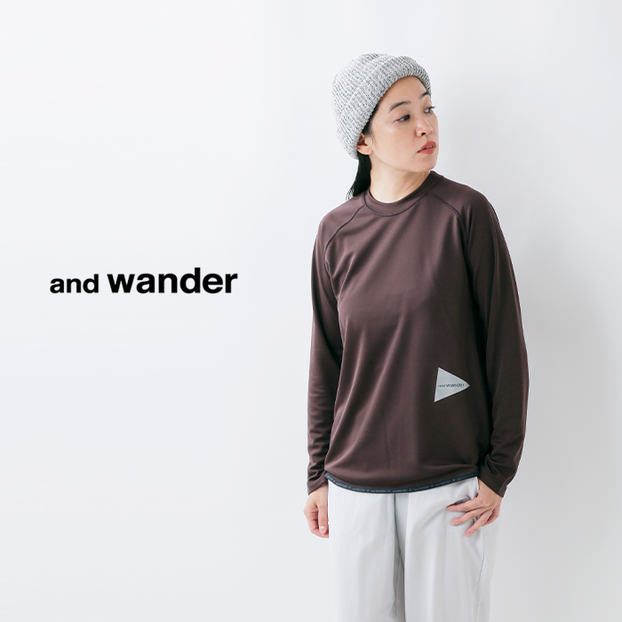 and wander(アンドワンダー)ドライジャージーラグランロングスリーブTシャツ“dryjerseyraglanLST”574-5264034