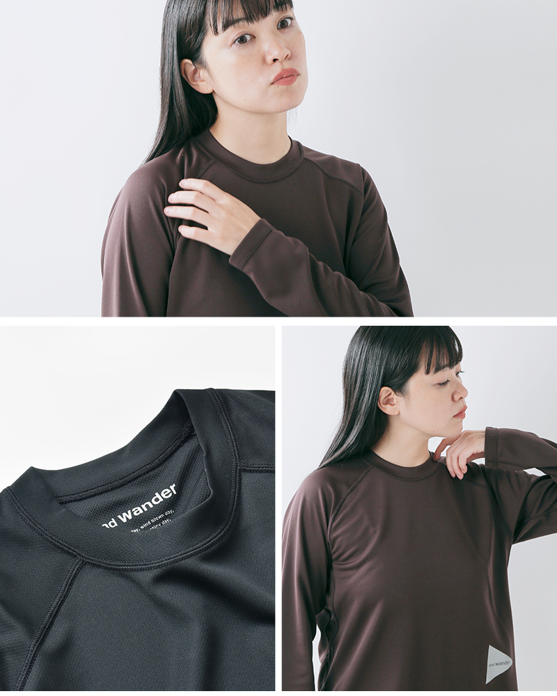 and wander(アンドワンダー)ドライジャージーラグランロングスリーブTシャツ“dryjerseyraglanLST”574-5264034
