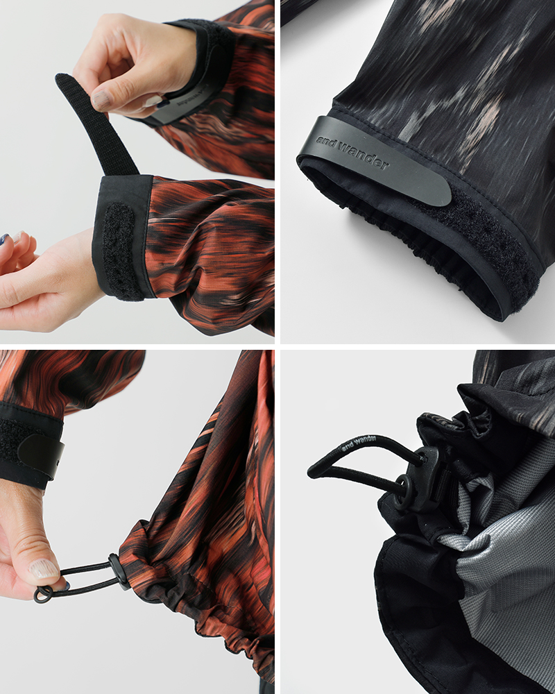 and wander(アンドワンダー)プリントレインジャケット“printedrainjacket”574-5281046