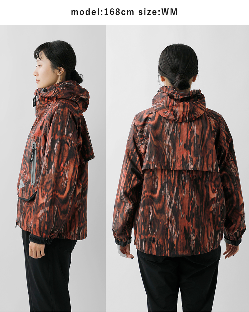 and wander(アンドワンダー)プリントレインジャケット“printedrainjacket”574-5281046