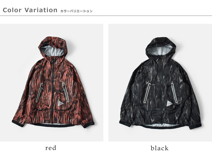 and wander(アンドワンダー)プリントレインジャケット“printedrainjacket”574-5281046