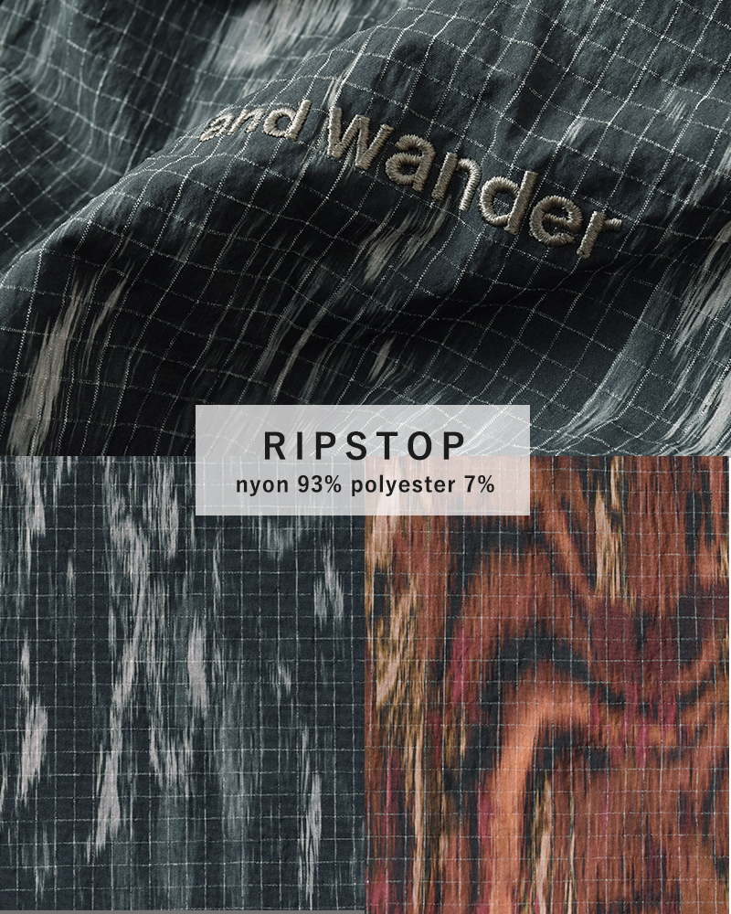 and wander(アンドワンダー)プリントリップストップカーゴスカート“printedripstopcargoskirt”574-5282048