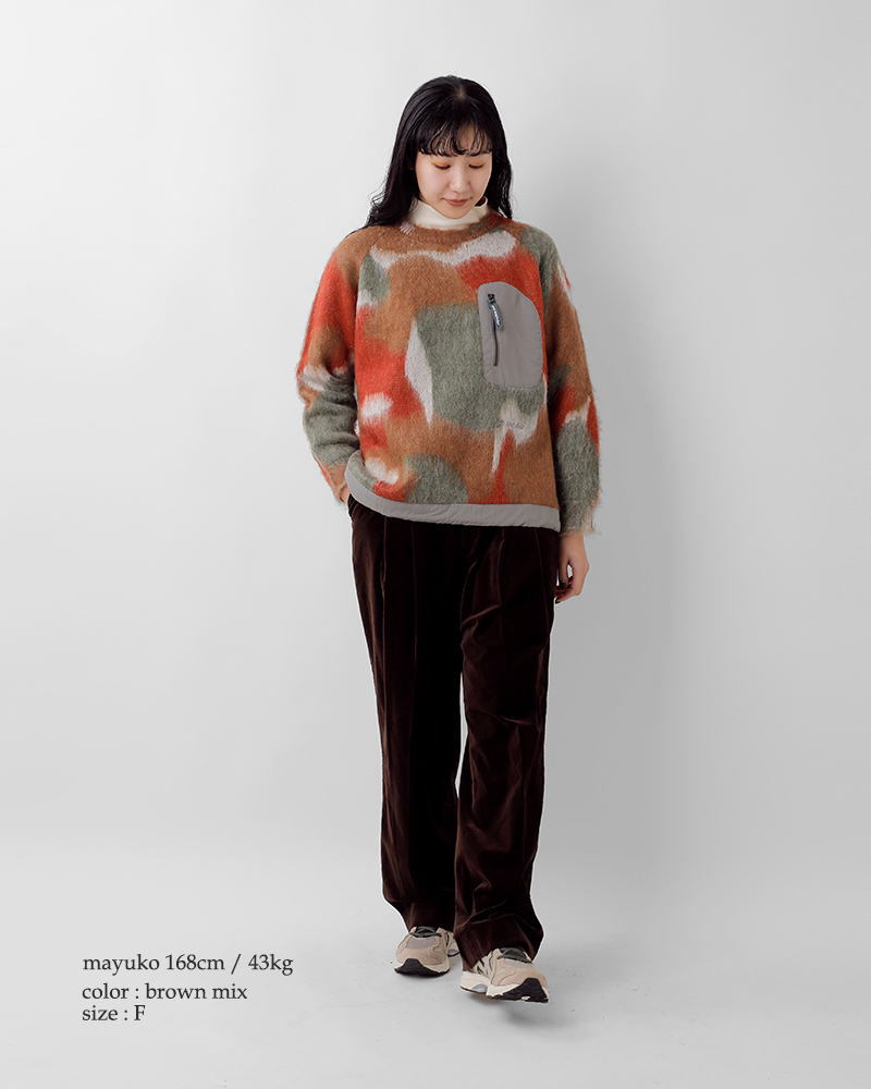 and wander(アンドワンダー)ミックスカラーシャギーニットプルオーバー“mixcolorshaggyknitsweater”574-5284064