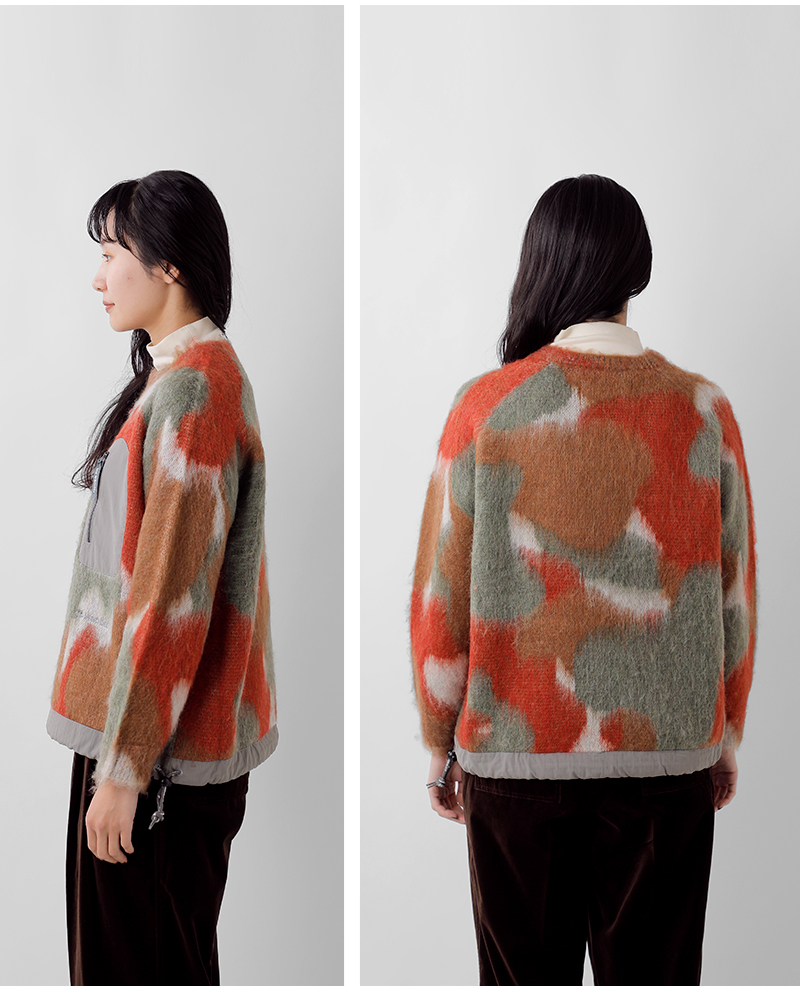 and wander(アンドワンダー)ミックスカラーシャギーニットプルオーバー“mixcolorshaggyknitsweater”574-5284064