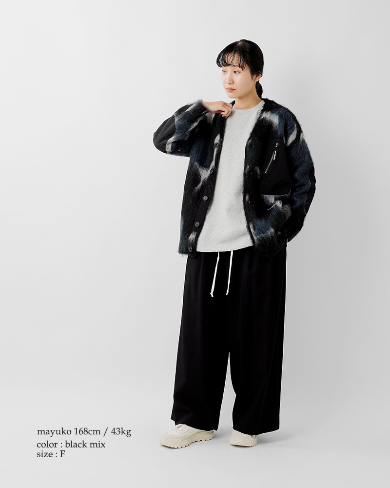 and wander(アンドワンダー)ミックスカラーシャギーニットカーディガン“mixcolorshaggyknitcardigan”574-5284065