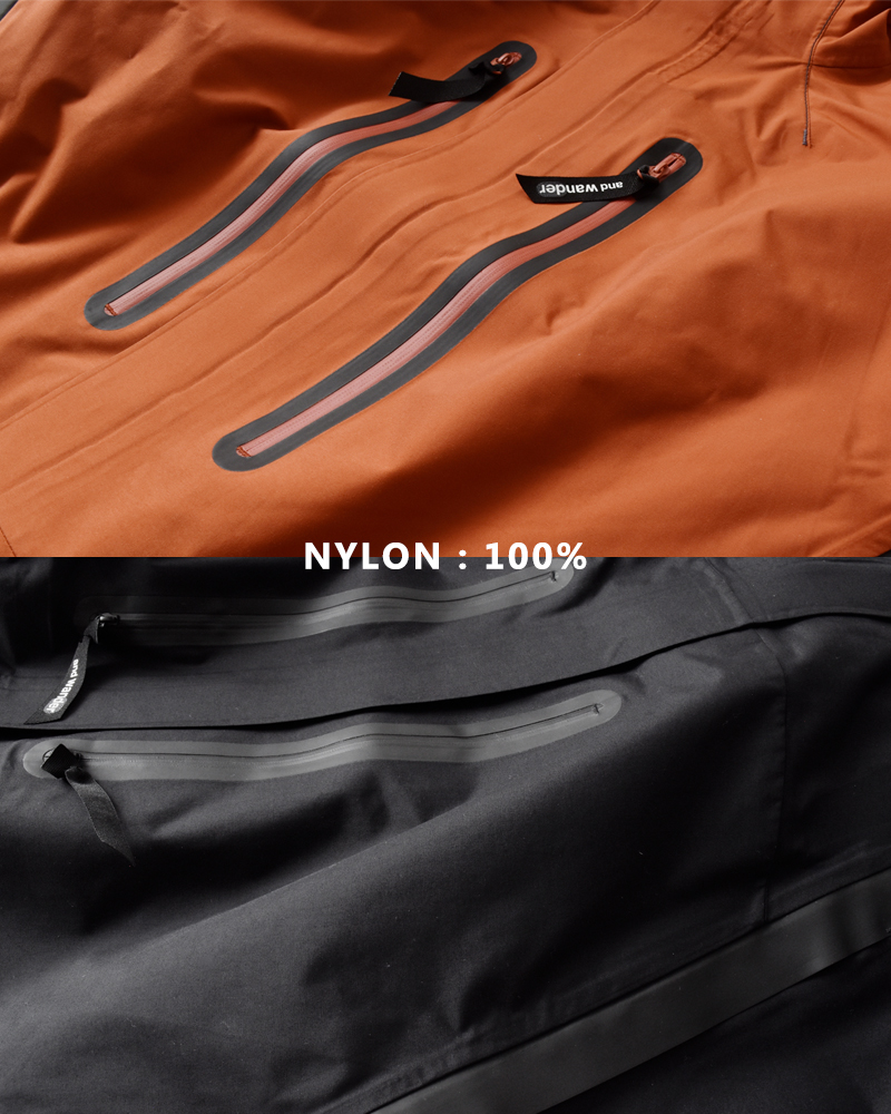 and wander(アンドワンダー)ハイカーレインジャケット“2.5Lhikerrainjacket”574-5911003