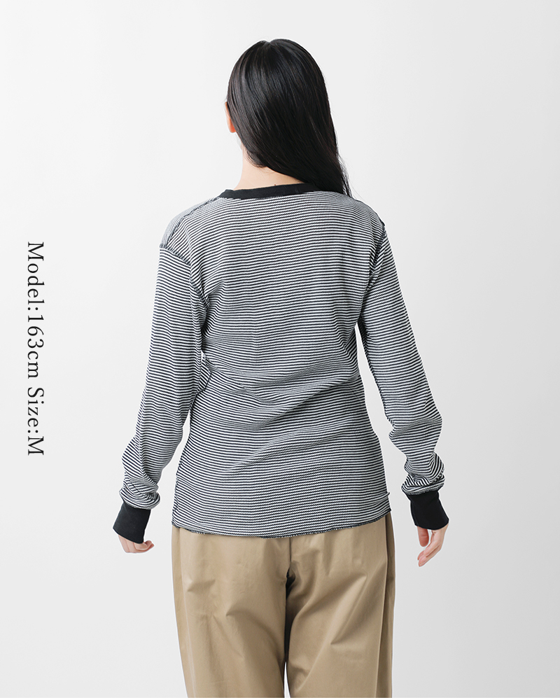 Healthknit(ヘルスニット)ベーシックワッフルヘンリーネックロングスリーブプルオーバー601l