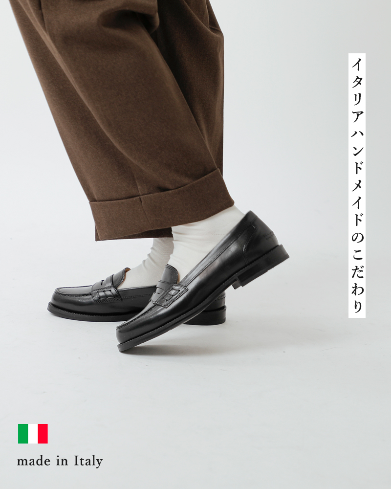 DIEGO BELLINI(ディエゴベリーニ)フラットレザーコインローファー“BUFALO”602-bufalo