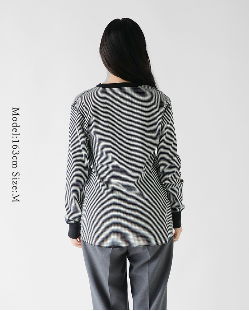 Healthknit(ヘルスニット)ベーシックワッフルクルーネック長袖プルオーバー602l