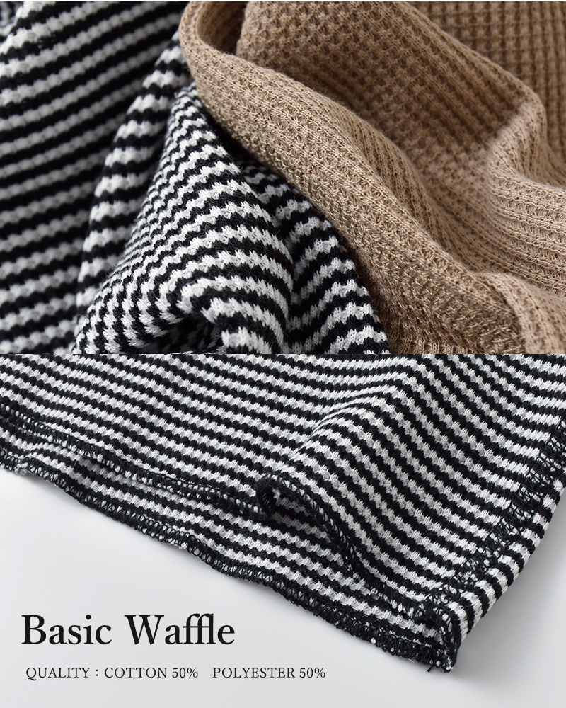 Healthknit(ヘルスニット)ベーシックワッフルクルーネック長袖プルオーバー602l