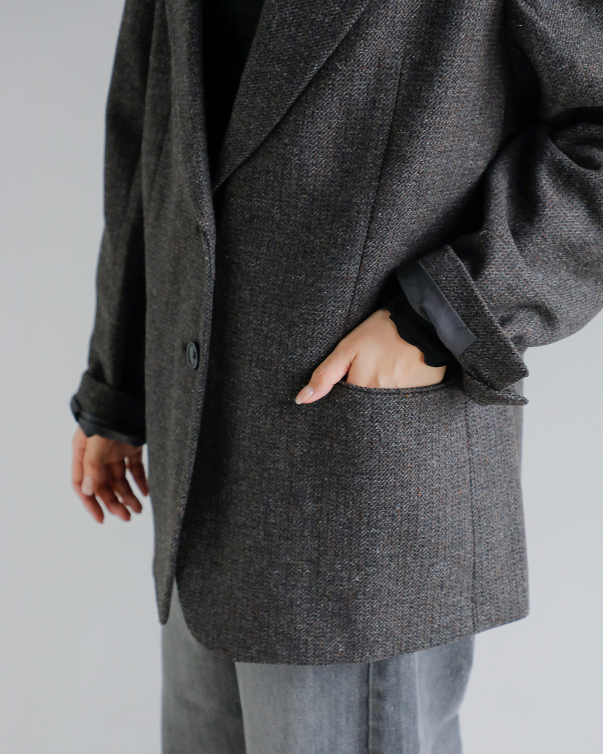 anuke(アンヌーク)ヘリンボーンウールジャケット “Herringbone Wool Jacket” 62520107