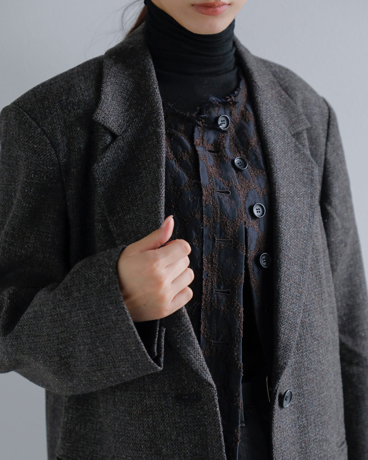 anuke(アンヌーク)レオパードジャガードベスト “Leopard Jacquard Vest” 62520111