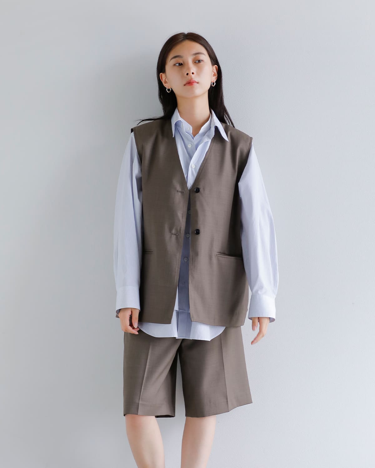 anuke アンヌーク Vネック ステッチ ベスト “Vneck Stitch Vest