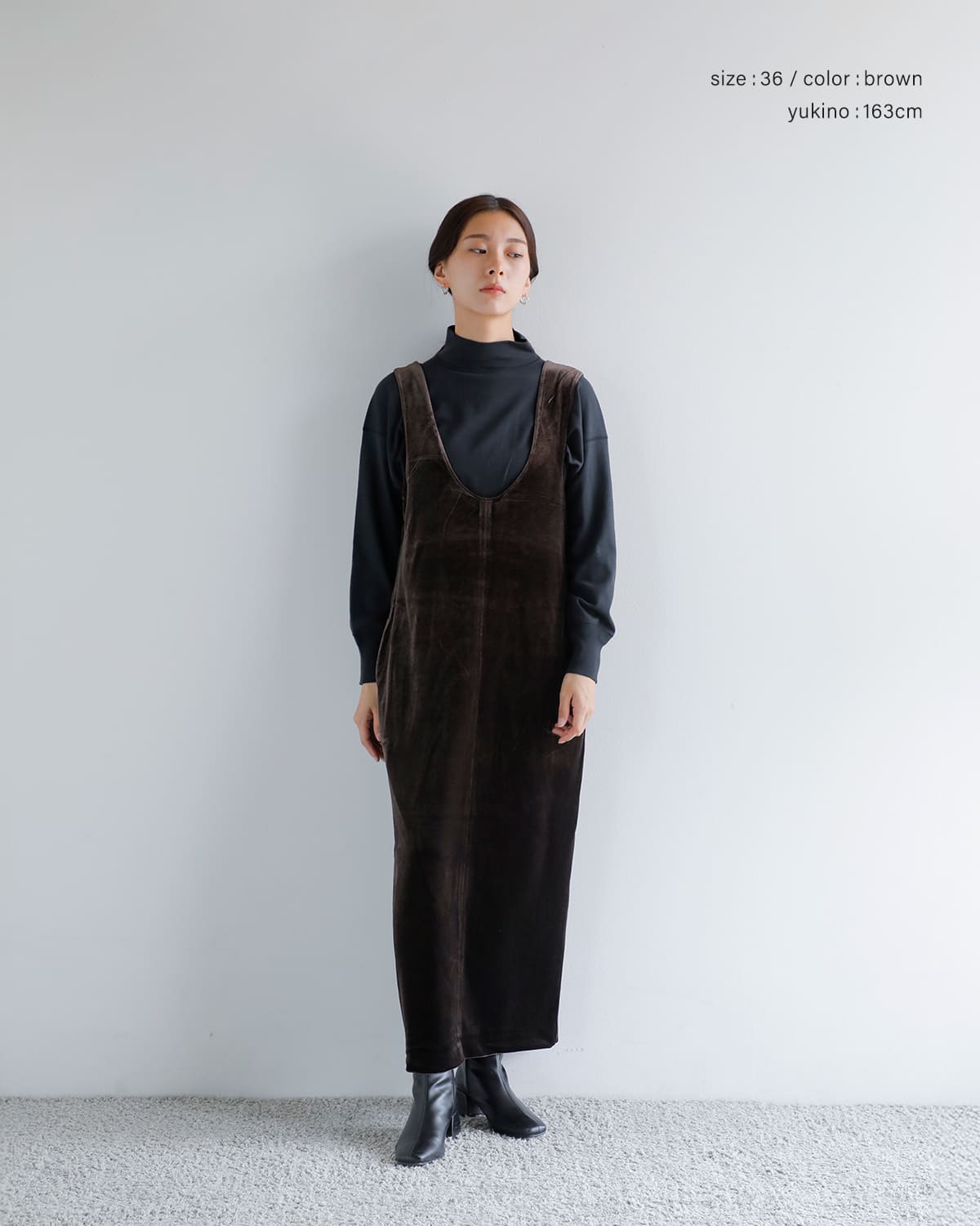 anuke アンヌーク ベロア Uネック ワンピース “Velour Uneck