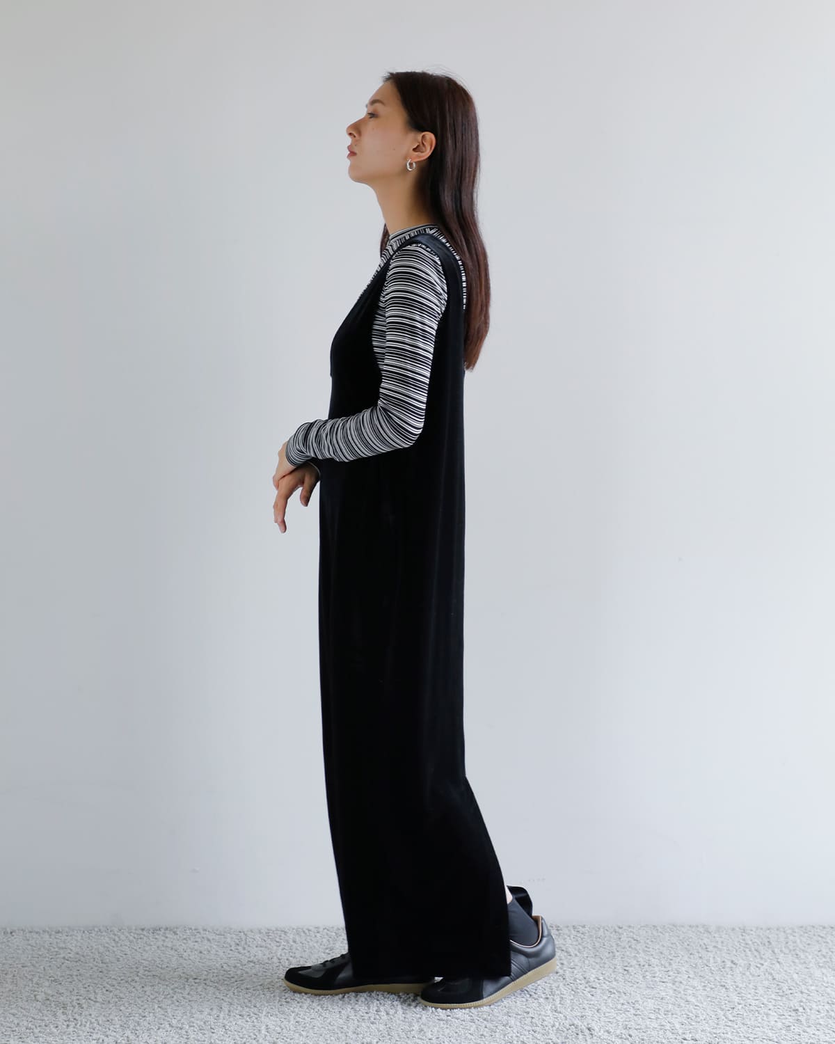 anuke Twill Uneck Onepiece 36 黒 ànuke online store（アンヌーク） / Twill Uneck OnepieceTwill