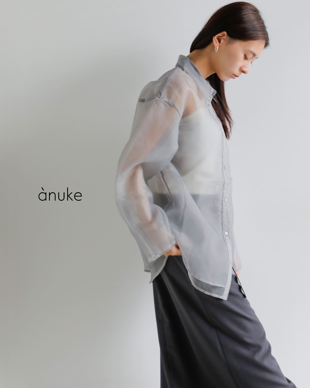 anuke(アンヌーク)シアー レイヤード シャツ “Sheer Layered Shirts”62520419