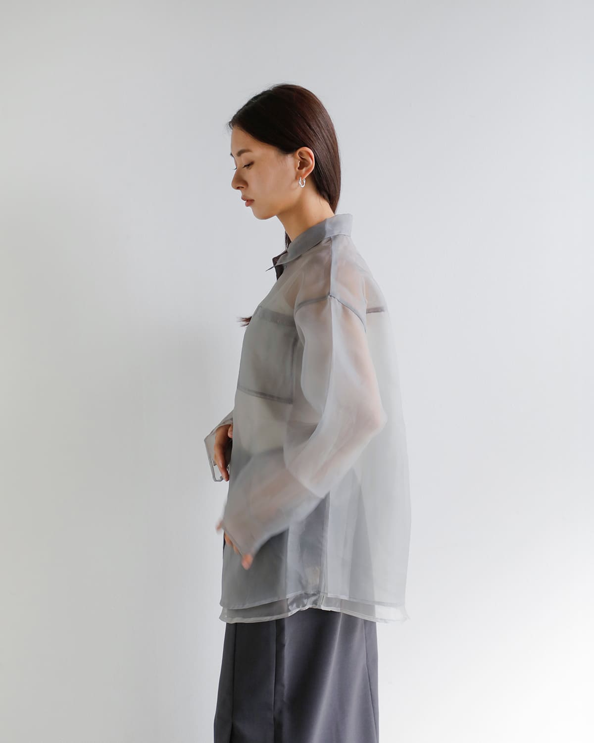 anuke(アンヌーク)シアーレイヤードシャツ “Sheer Layered Shirts” 62520419