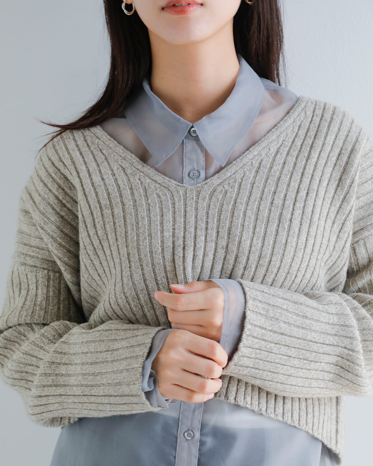 anuke(アンヌーク)シアーレイヤードシャツ “Sheer Layered Shirts” 62520419