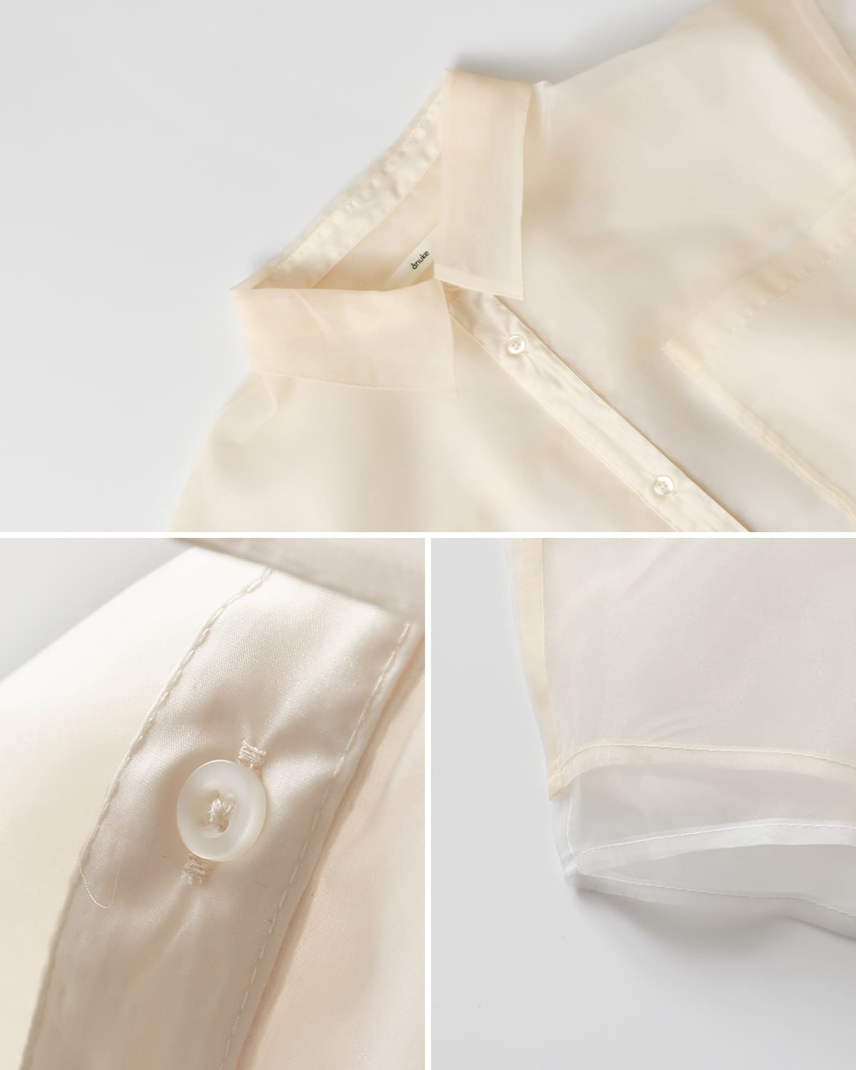 anuke(アンヌーク)シアーレイヤードシャツ “Sheer Layered Shirts” 62520419