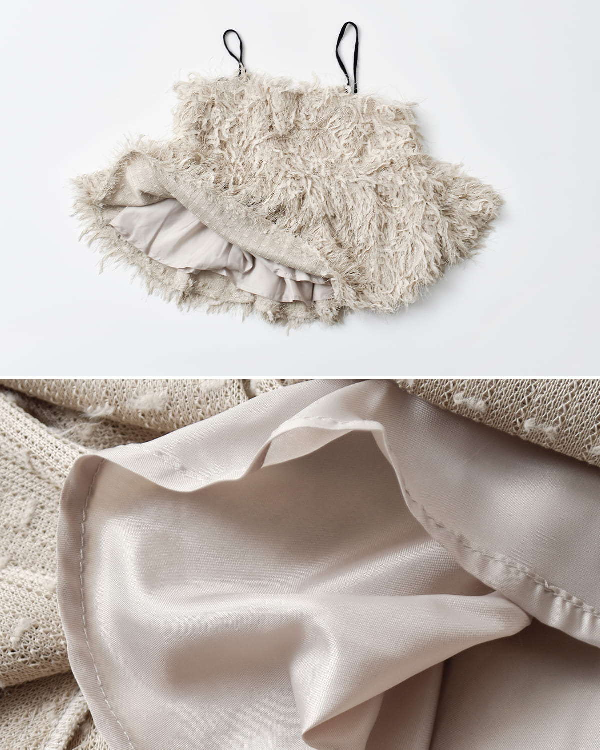 anuke(アンヌーク)パックオープンフェザーキャミソール “Backopen Feather Camisole” 62520426