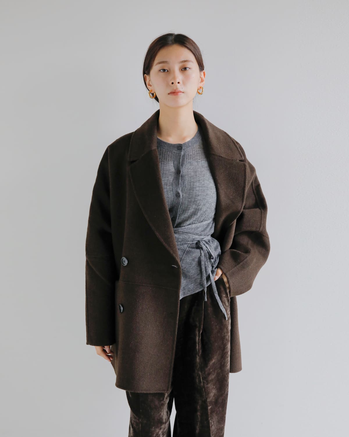 anuke(アンヌーク)ウールカシュクールカーディガン “Wool Cachecoeur Cardigan” 62520502