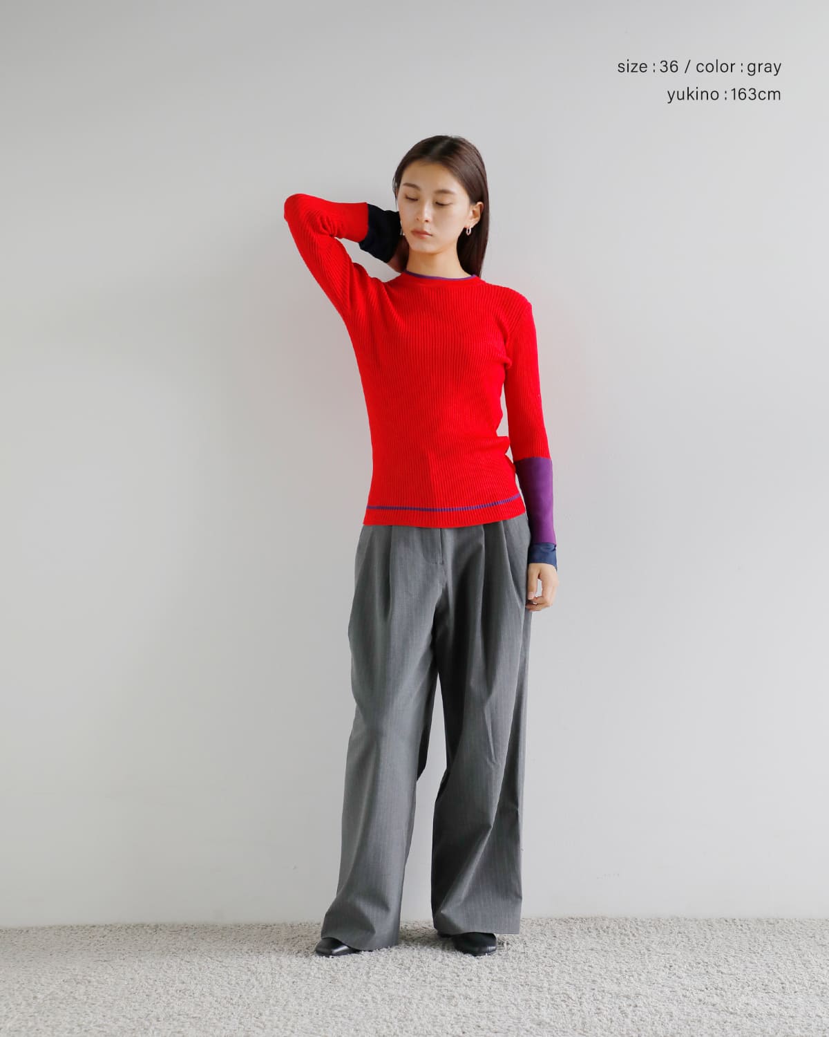 anuke(アンヌーク)ヘザーストレッチダブルタックワイドパンツ “Heather Stretch Pants” 62520706