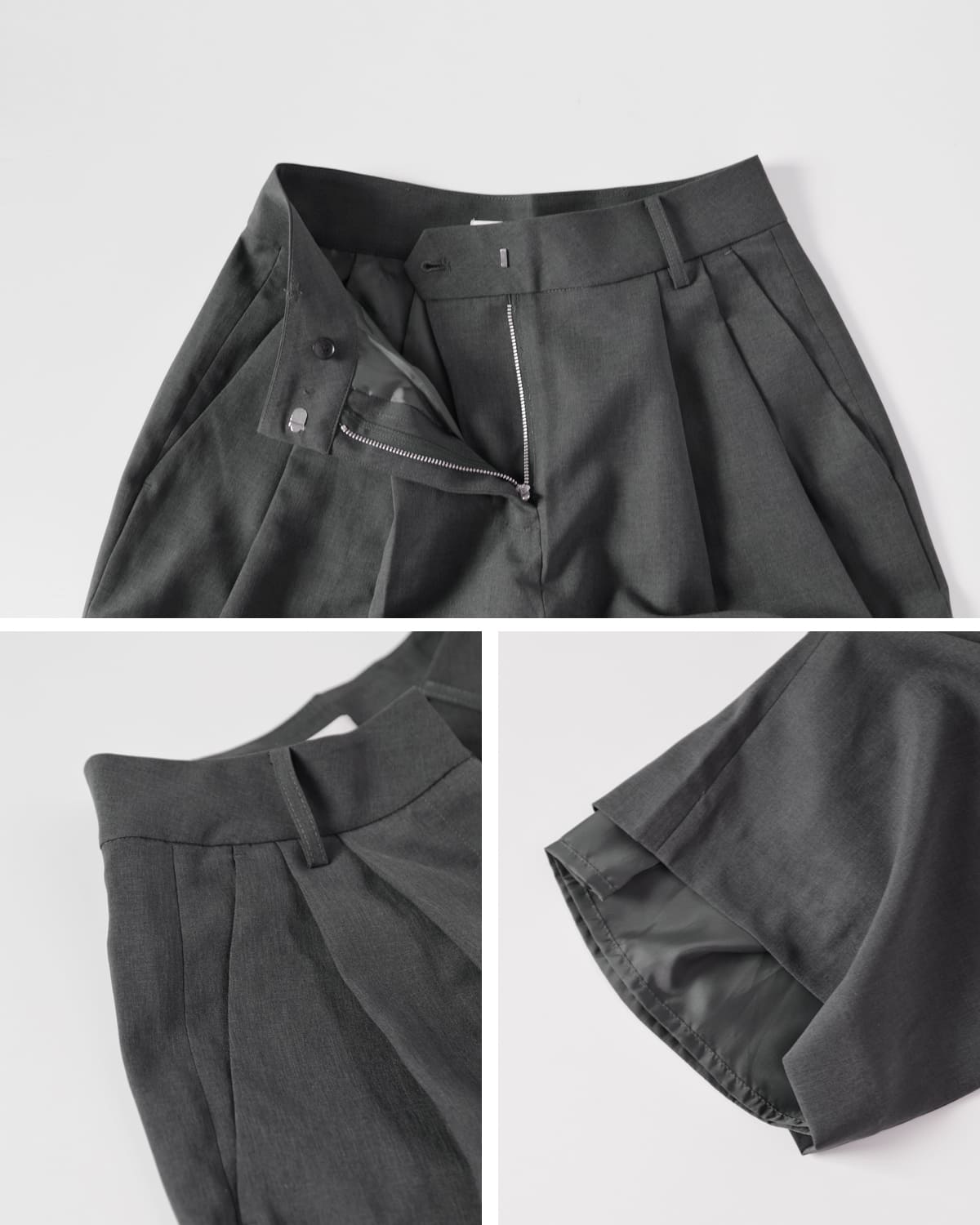 anuke(アンヌーク)ヘザーストレッチダブルタックワイドパンツ “Heather Stretch Pants” 62520706