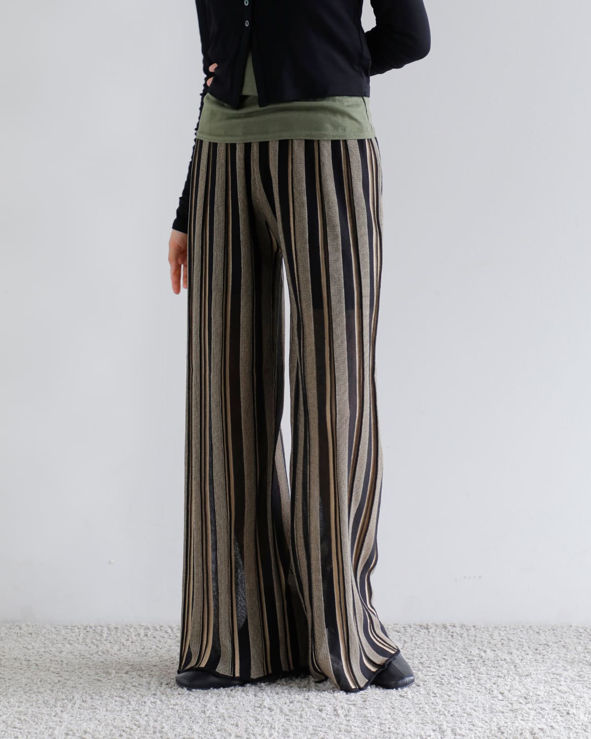 anuke(アンヌーク)ストライプニットパンツ “Stripe Knit Pants” 62520709