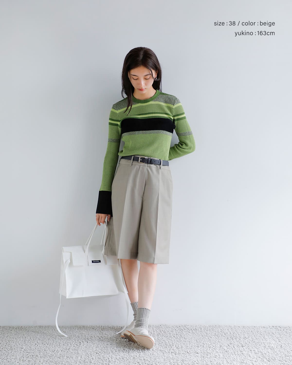 anuke アンヌーク ウールブレンド センタープレス ハーフ パンツ