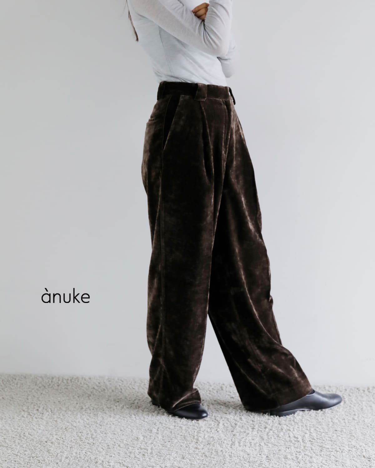 anuke(アンヌーク)ベルベット ワイド パンツ “Velvet Wide Pants”62520712