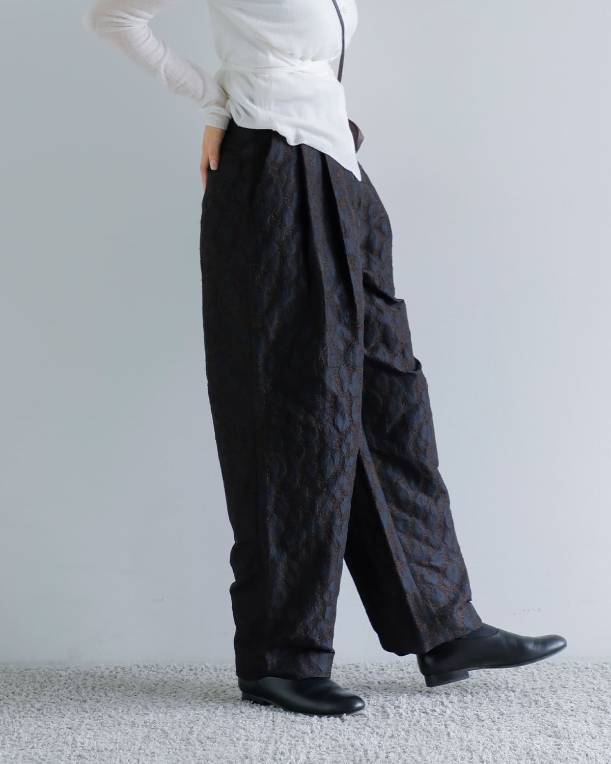 anuke(アンヌーク)レオパードジャガードパンツ “Leopard Jacquard Pants” 62520729