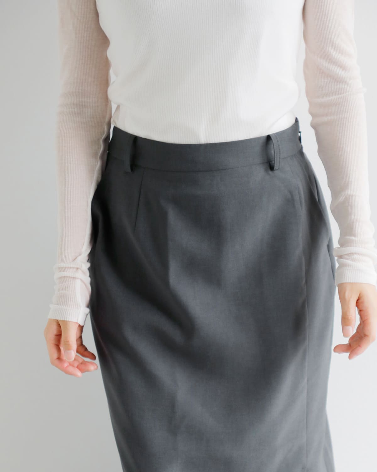 anuke(アンヌーク)ヘザーストレッチミドルスカート “Heather Stretch Middleskirt” 62520801