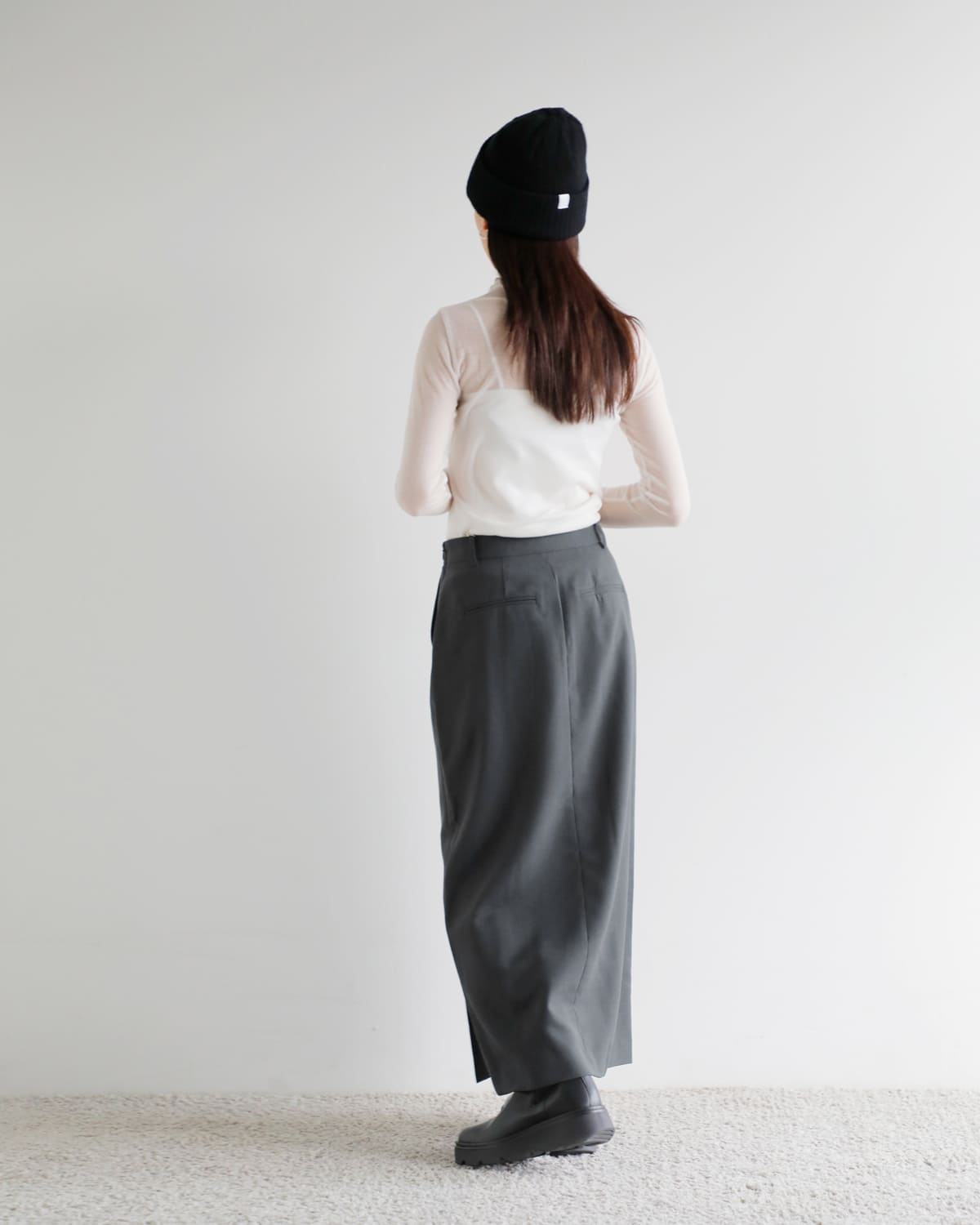 anuke(アンヌーク)ヘザーストレッチミドルスカート “Heather Stretch Middleskirt” 62520801